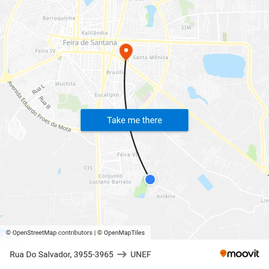 Rua Do Salvador, 3955-3965 to UNEF map