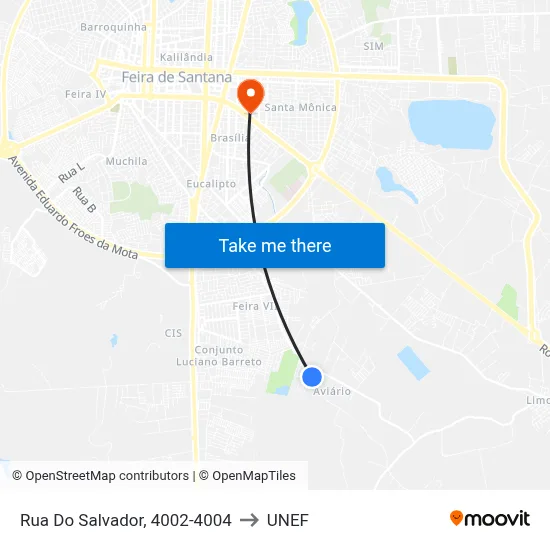 Rua Do Salvador, 4002-4004 to UNEF map