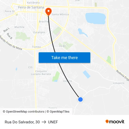Rua Do Salvador, 30 to UNEF map