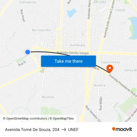 Avenida Tomé De Souza, 204 to UNEF map