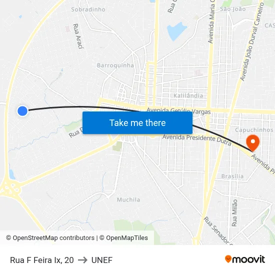 Rua F Feira Ix, 20 to UNEF map