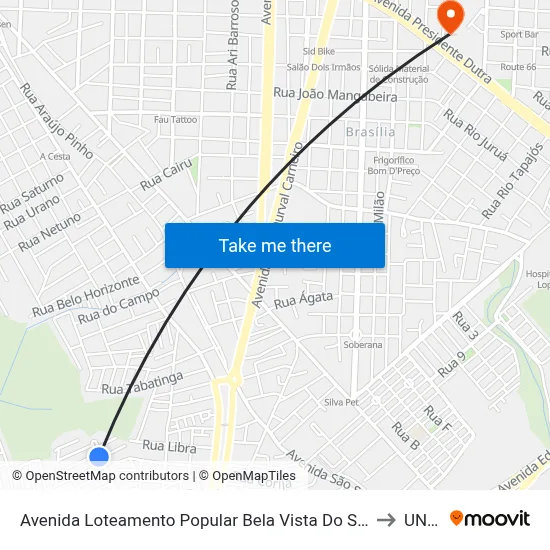 Avenida Loteamento Popular Bela Vista Do Sul, 300 to UNEF map