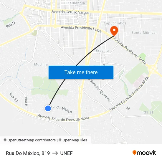 Rua Do México, 819 to UNEF map