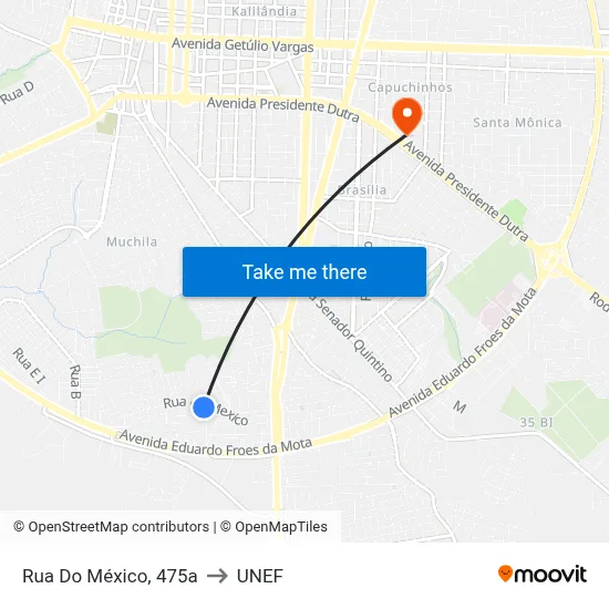 Rua Do México, 475a to UNEF map