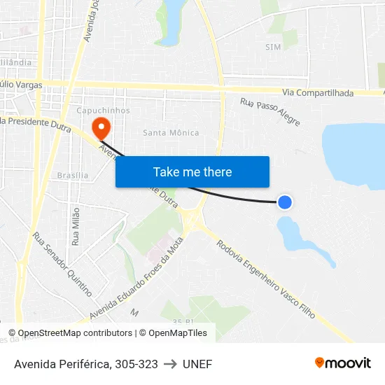 Avenida Periférica, 305-323 to UNEF map