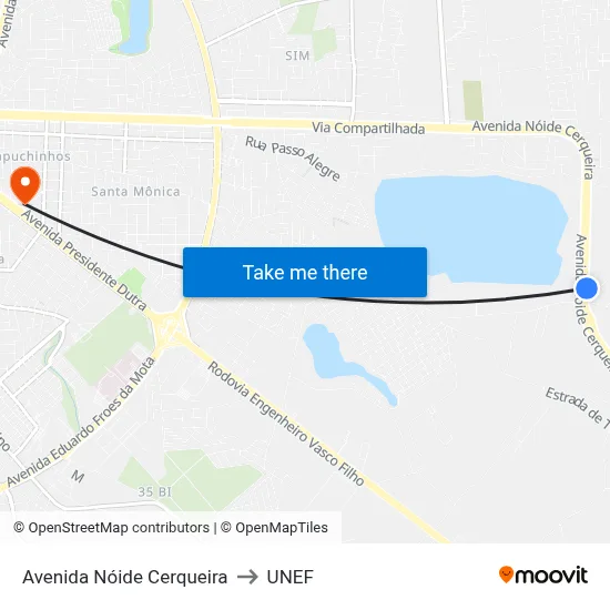 Avenida Nóide Cerqueira to UNEF map