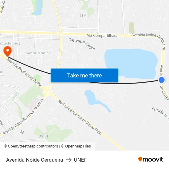 Avenida Nóide Cerqueira to UNEF map