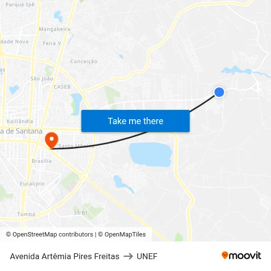 Avenida Artêmia Pires Freitas to UNEF map