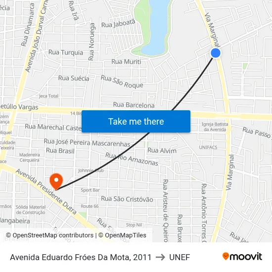 Avenida Eduardo Fróes Da Mota, 2011 to UNEF map