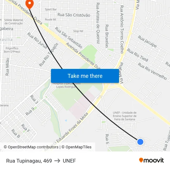 Rua Tupinagau, 469 to UNEF map