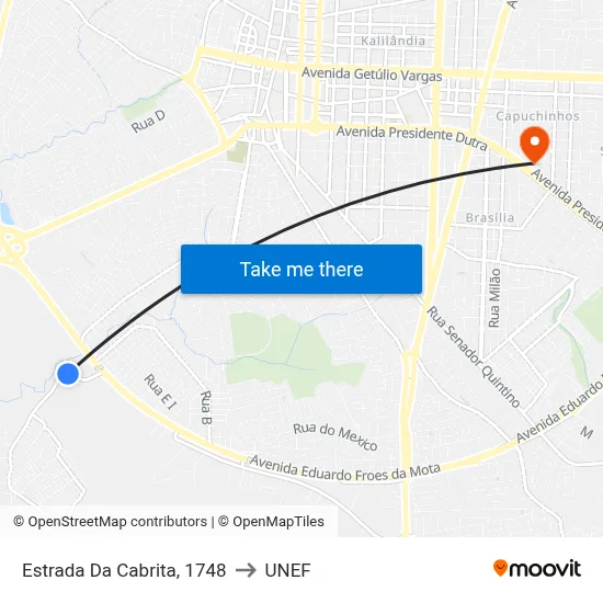 Estrada Da Cabrita, 1748 to UNEF map