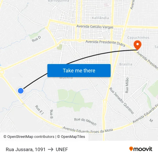 Rua Jussara, 1091 to UNEF map