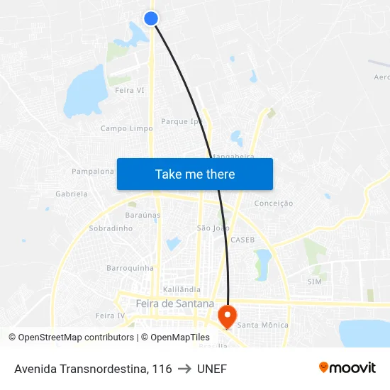 Avenida Transnordestina, 116 to UNEF map