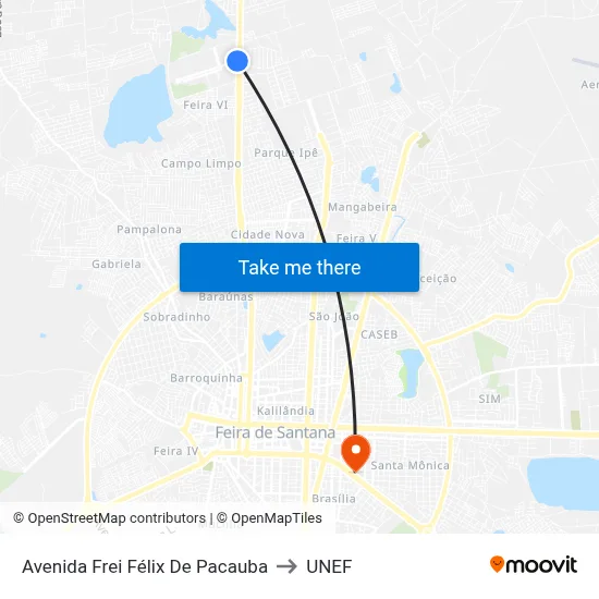 Avenida Frei Félix De Pacauba to UNEF map