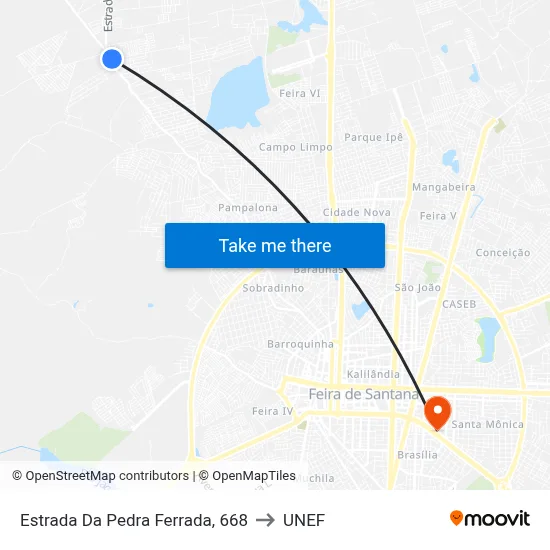 Estrada Da Pedra Ferrada, 668 to UNEF map