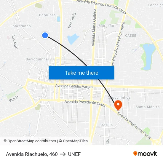 Avenida Riachuelo, 460 to UNEF map