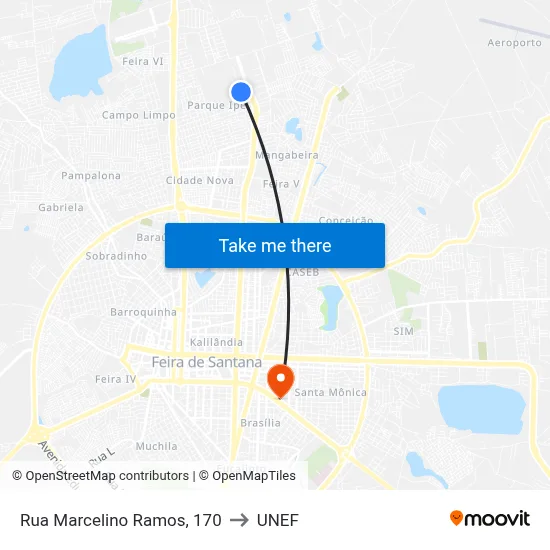 Rua Marcelino Ramos, 170 to UNEF map