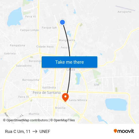Rua C Um, 11 to UNEF map