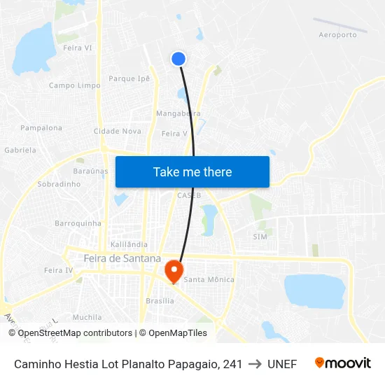 Caminho Hestia Lot Planalto Papagaio, 241 to UNEF map