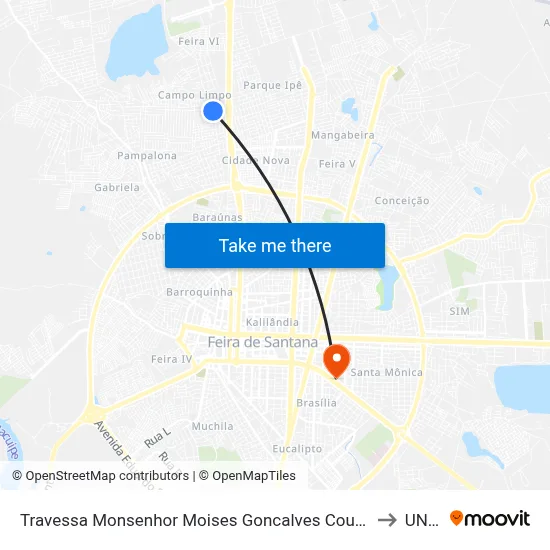 Travessa Monsenhor Moises Goncalves Couto, 2355 to UNEF map