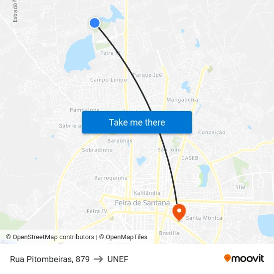 Rua Pitombeiras, 879 to UNEF map