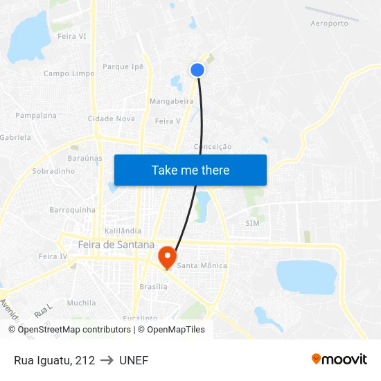 Rua Iguatu, 212 to UNEF map