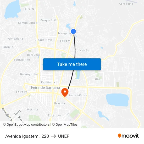 Avenida Iguatemi, 220 to UNEF map
