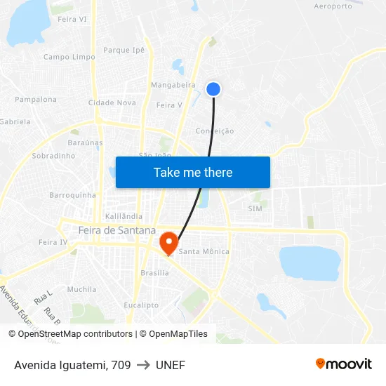 Avenida Iguatemi, 709 to UNEF map