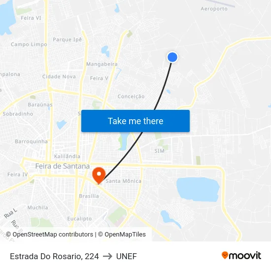 Estrada Do Rosario, 224 to UNEF map
