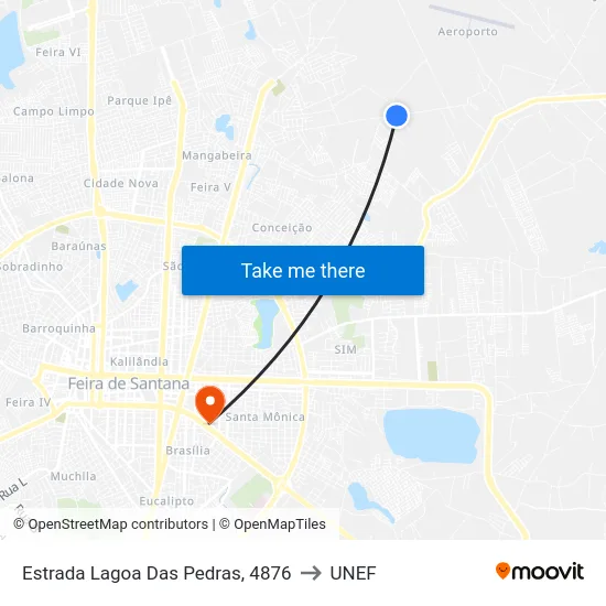 Estrada Lagoa Das Pedras, 4876 to UNEF map