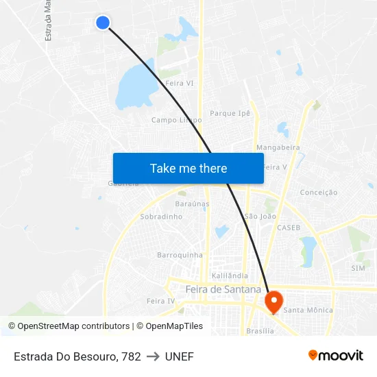 Estrada Do Besouro, 782 to UNEF map