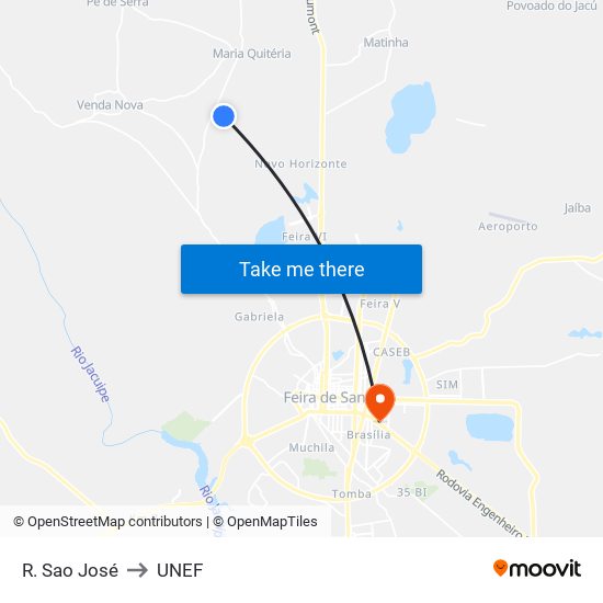 R. Sao José to UNEF map