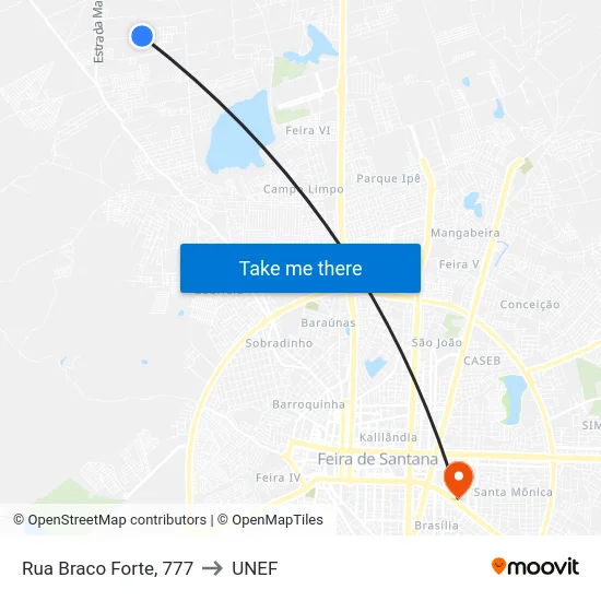 Rua Braco Forte, 777 to UNEF map