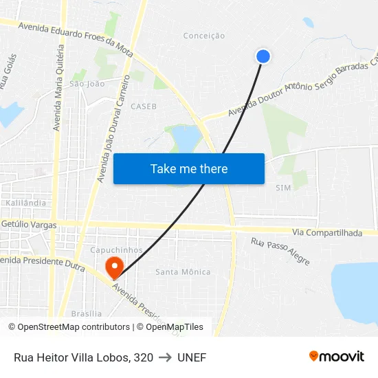 Rua Heitor Villa Lobos, 320 to UNEF map
