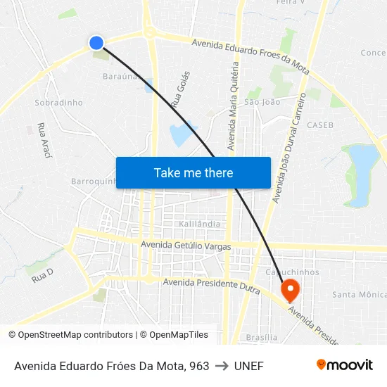 Avenida Eduardo Fróes Da Mota, 963 to UNEF map