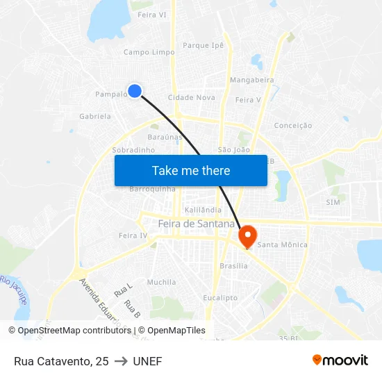 Rua Catavento, 25 to UNEF map