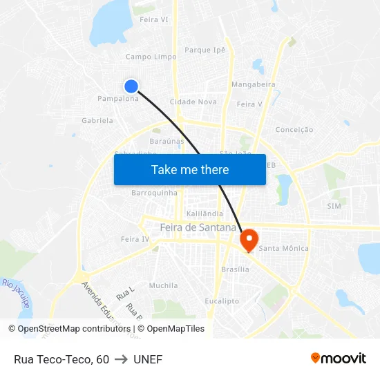 Rua Teco-Teco, 60 to UNEF map