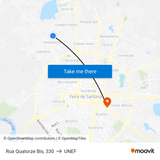 Rua Quatorze Bis, 330 to UNEF map