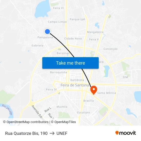 Rua Quatorze Bis, 190 to UNEF map