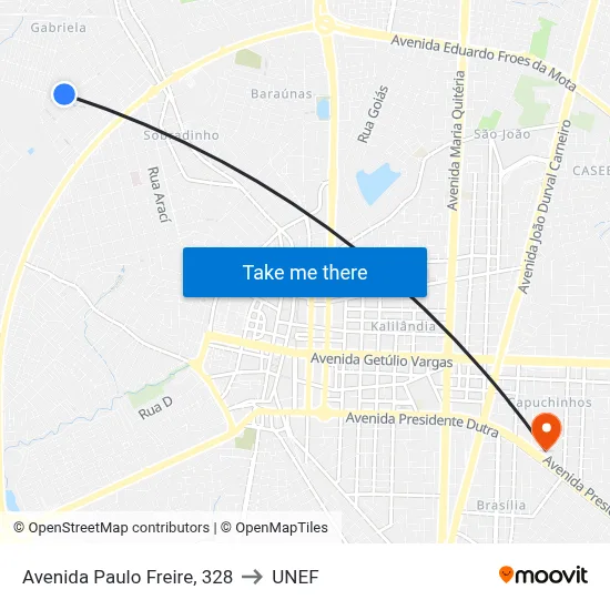 Avenida Paulo Freire, 328 to UNEF map