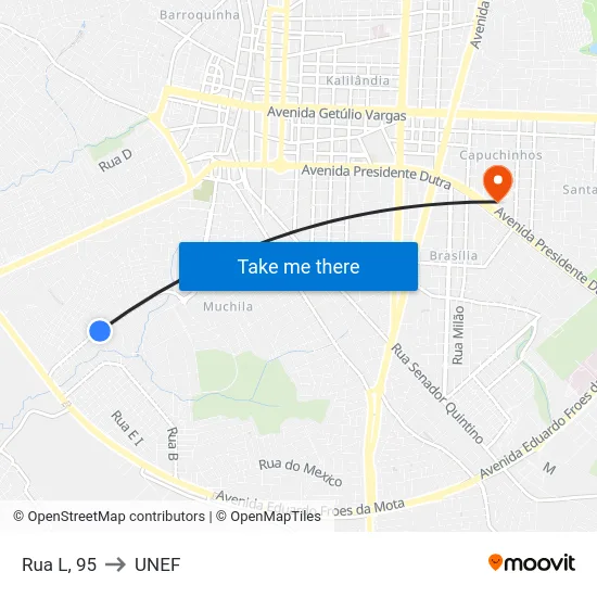 Rua L, 95 to UNEF map