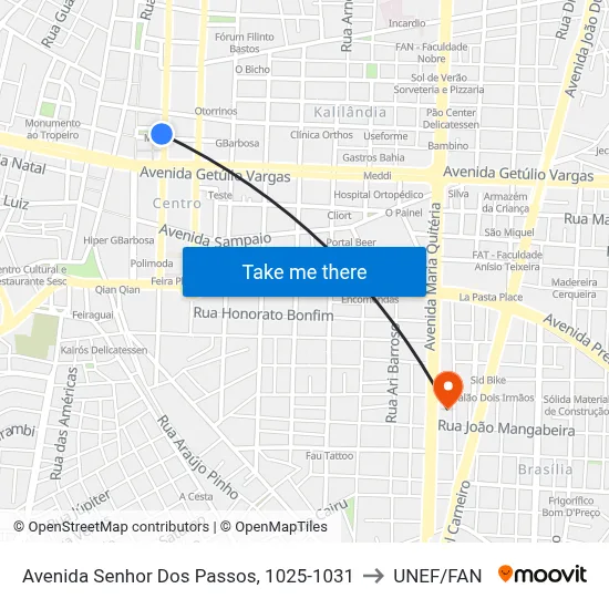 Avenida Senhor Dos Passos, 1025-1031 to UNEF/FAN map