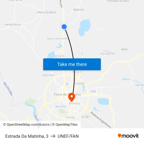Estrada Da Matinha, 3 to UNEF/FAN map