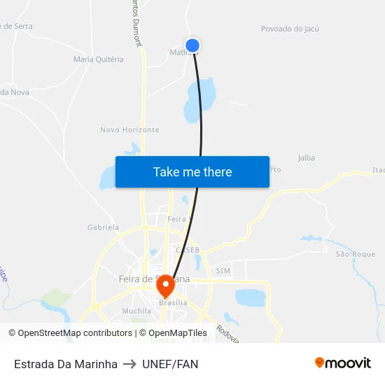 Estrada Da Marinha to UNEF/FAN map