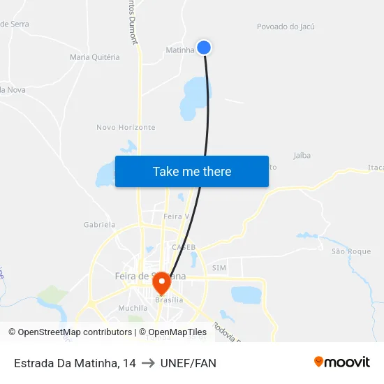Estrada Da Matinha, 14 to UNEF/FAN map