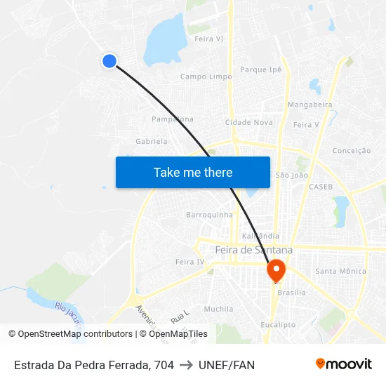 Estrada Da Pedra Ferrada, 704 to UNEF/FAN map