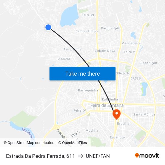 Estrada Da Pedra Ferrada, 611 to UNEF/FAN map