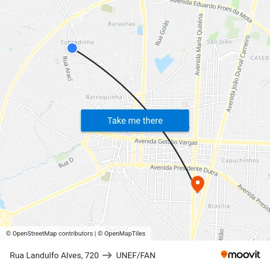 Rua Landulfo Alves, 720 to UNEF/FAN map