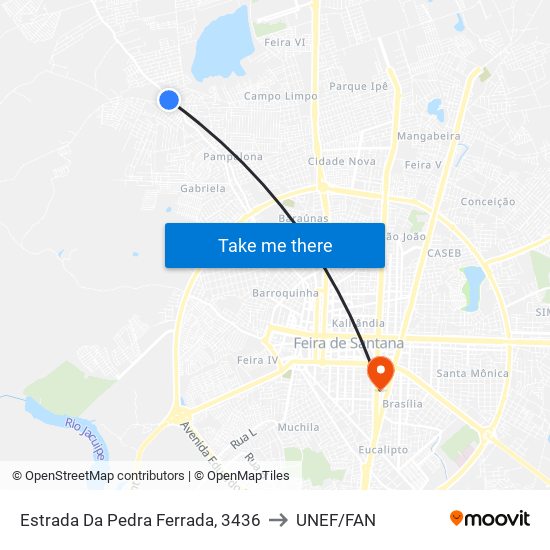 Estrada Da Pedra Ferrada, 3436 to UNEF/FAN map