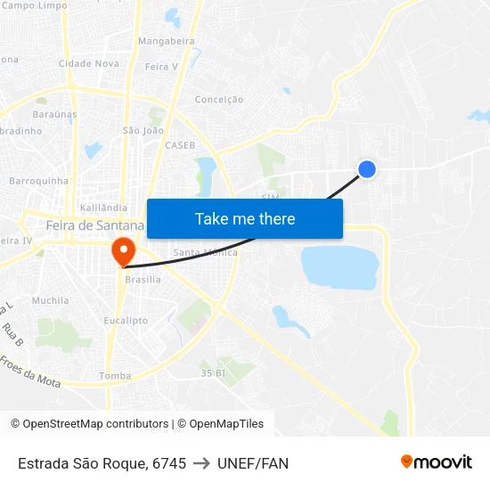 Estrada São Roque, 6745 to UNEF/FAN map